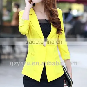 2013 Hot Women Yellow Blazer Fashion thumbnail-1