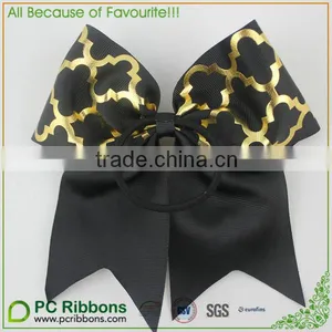 3" Black and White Chevron Cheer Bow thumbnail-2