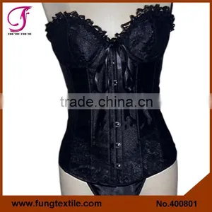 400802 Woman Satin Lace Slimming OverBust Sexy Tight Corset thumbnail-2