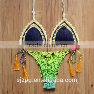 Summer Sexy Girl Handmade Crochet Bikini, Crochet Knitted Bikini Pure Hand thumbnail-1