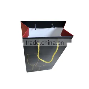 Top Grade Fsc Black Wine Gift Paper Bag thumbnail-4