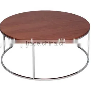 Round Wooden Coffee Table, Dining Room Solid Wood Table thumbnail-3