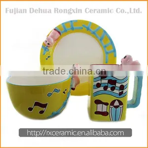 3D Stave Design Hand-painted Party Ceramic Tableware Set thumbnail-1