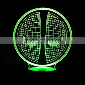 3D Optical Illusion Spiderman Pattern Night Light 10 Colorful LEDs Ultra-thin Acrylic Light Panel AA Battery or DC 5V thumbnail-4