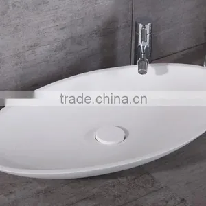 Acrylic Solid Surface Square Shape Bathroom Wash Basins,Wall Mounted Acrylic Solid Surface Wash Basin thumbnail-1
