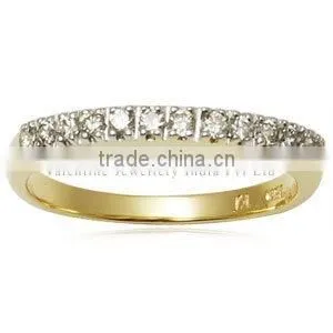 Diamond Half Band, Womens Gold Ring thumbnail-1