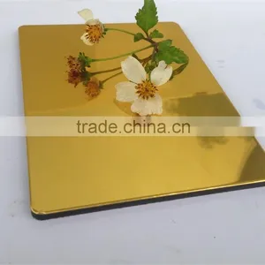 Gold Wall Panel Mirror Surface Aluminum Composite Panel High Quality thumbnail-1