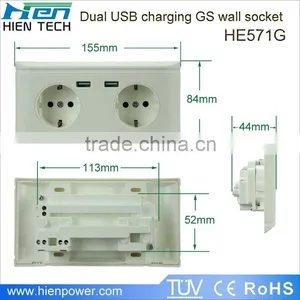 China Manufacture Usb Wall Socket Europe Wall Outlet Socket eu thumbnail-5