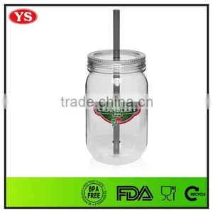 Transparent Clear Straw Mason Jars With Logo Printed for Cold Drinking thumbnail-5