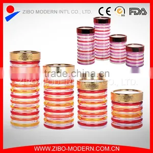 Colorful Glass Food Container Set 4 Custom Cookie Jar Decorative Airtight Glass Jar thumbnail-2