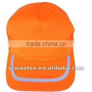 ANSI Fluorescent Orange Distressed Baseball Safety Protective Cap thumbnail-1