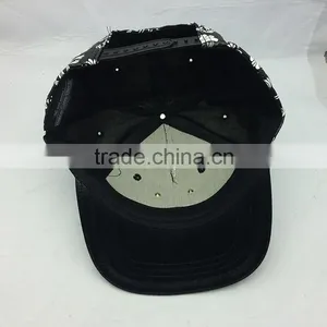 Custom Design Your Own Logo 6 Panel Leather Hater Snapback Caps thumbnail-4