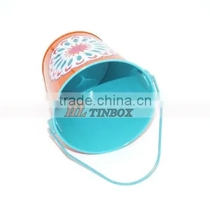 Colorful Handle Round Shape Metal Bucket Tin Can thumbnail-5