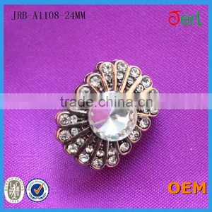 Wholesale High Quality Gold Shinning Alloy Rhinestone Button for Garment in Bulk thumbnail-1
