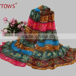 Cotton Voile Stole Shawls and Scarves Printed Check Patterns thumbnail-2