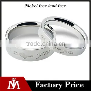 4mm-6mm Engrave LOVE Classic 316L Stainless Steel Wedding Band Ring for Lover thumbnail-1