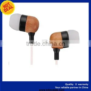 Wooden Earbuds With Mic 3.5mm Universal 1.3M Cable Earphones thumbnail-3