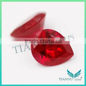 Synthetic Corundum 5# Color Red Pear Cut for Rings Pendant Jewelry thumbnail-1