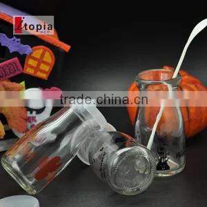 CD-601-035H 100ml Clear Glass Long Pudding Bottle Pudding Jar With Lids for Halloween thumbnail-2