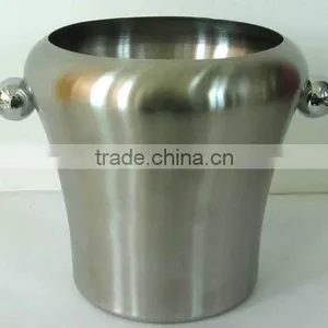 2.0L Stainless Steel Ice Bucket Metal With Ball Handle thumbnail-1