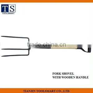 GARDEN TOOL FORK SHOVEL WITH WOODEN HANDLE thumbnail-1