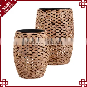Novelty Planters Indoor Decorative Flower Pot Stand Straw Woven Flower Pot Molds thumbnail-1