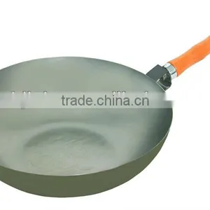 Single Handle Carbon Steel Material Set Steel Frying Wok thumbnail-1