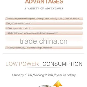 King Pigeon Wireless Ceiling PIR Motion Sensor TOP MOUTAIN PIR MOTION SENSOR,WIRELESS ALARM ACCESSORIES thumbnail-5