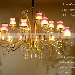 CE UL Certificate Wholesale Red Luxury Modern Metal Chandelier thumbnail-6