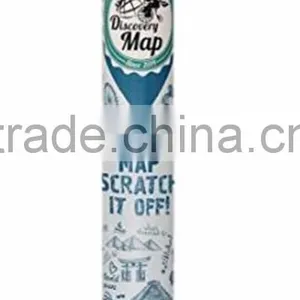 Detailed World Map With Scratch off Stickers Large Size and Tube Packaging thumbnail-6