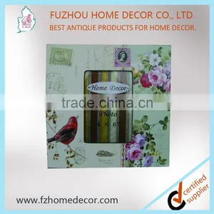 Beautiful Paper Printing Wooden Photo Frame 4x6'' Opening With Birds and Flower Desgin thumbnail-1