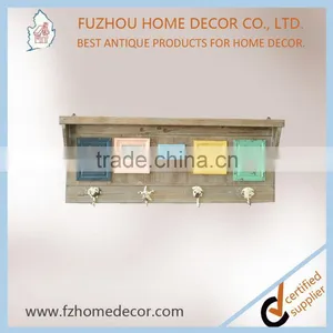 2016 New Style Antique Wooden Wall Shelf With Photo Frame & Hangers thumbnail-3