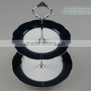 Stock Porcelain Two Layers Colored Glazed Fruit Plate thumbnail-1