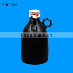 Wholesale Ceramic Black Growlers 64oz, Ceramic Beer Growler thumbnail-1