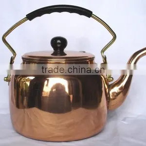 BPA Free Pure Copper Smooth Polished Tea Kettle, Water Kettle, Cute Brew Kettle, Water Kettle thumbnail-1