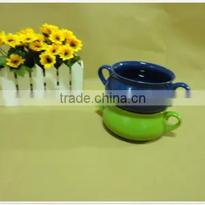 2014 New Product Korean Style Colorful Two Handle Cheap Ceramic Pots thumbnail-3