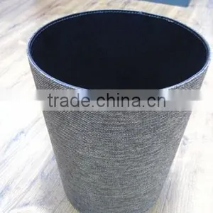 Brown Linen +PVC Bottom Open Top Standing Waste Bin thumbnail-1