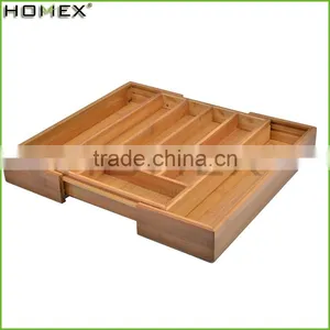 New Product Kitchen Cutlery Storage Holder Bamboo Expandable Cutlery Organizer/Homex_Factory thumbnail-1