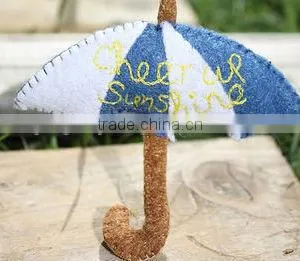 2017 China Hot Sale High Quality Handmade Promotional New Product Handmade Useful Eco Friendly Felt Decorative Umbrella Fabric thumbnail-1
