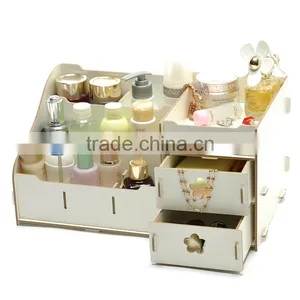 The Desktop Wooden Makeup Box Korean DIY Cosmetics Containing Wood Cosmetic Organizer thumbnail-1