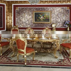 Luxuious Antique Solid Wood Italian Rococo Elegant Gold Color European Style French King Size Bedroom thumbnail-2