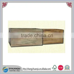 Solid Handmade White Antique Old Fruit Apple Wood Box thumbnail-1