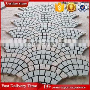 Fan-shape Granite Driveway Patio Pavers With Mesh Back thumbnail-2
