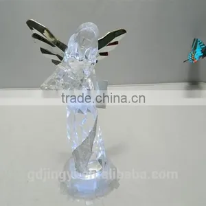 New Fashion Fancy Type Clear Lighted Led Light Christmas Acrylic Angel Holding Heart thumbnail-5