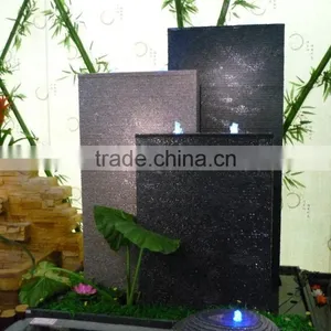 Large Water Wall Solid Granite Water Fountain With Led Lights thumbnail-1