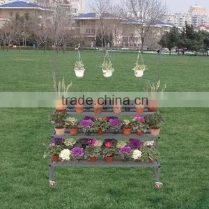 Tri-Step Display Bench With Purlin, Garden Plant Display Racks , thumbnail-4