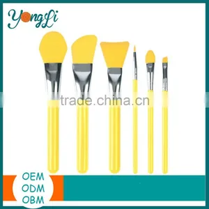 Silicone Cosmetic Brush Set of 6 Face Mask Brush Set and Eye Makeup Brushes thumbnail-1