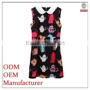 High Fashion Cute Peter Pan Collar Cotton Sleeveless Blouse thumbnail-1