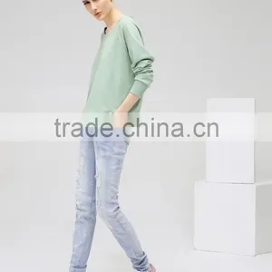 Autumn Latest New Design Women Funky Ripped Denim Jean Pants thumbnail-2
