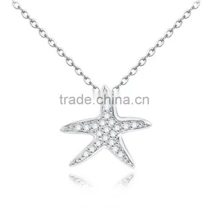 925 Sterling Silver Starfish Pendant Necklace thumbnail-2